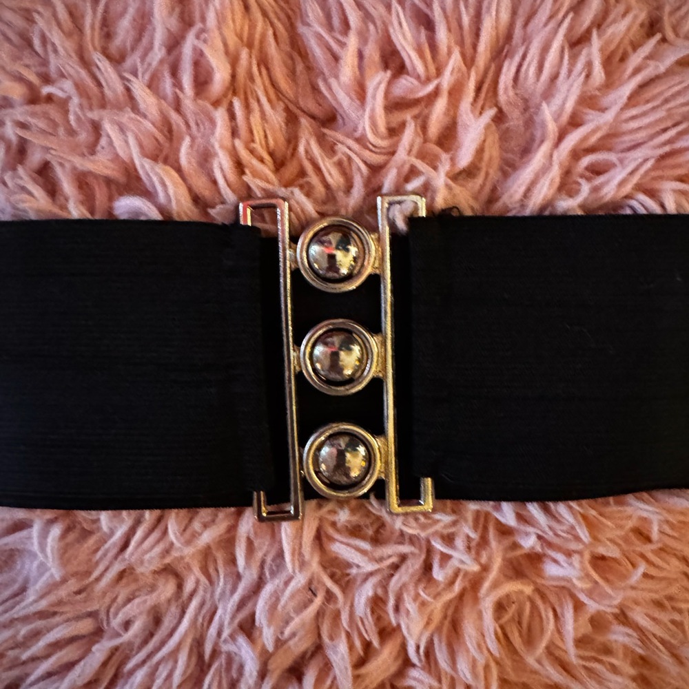 Elegant Black and Gold Women's Belt